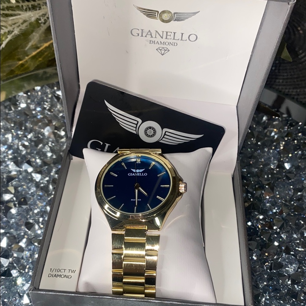 Diamond Gold and Blue Men's Watch